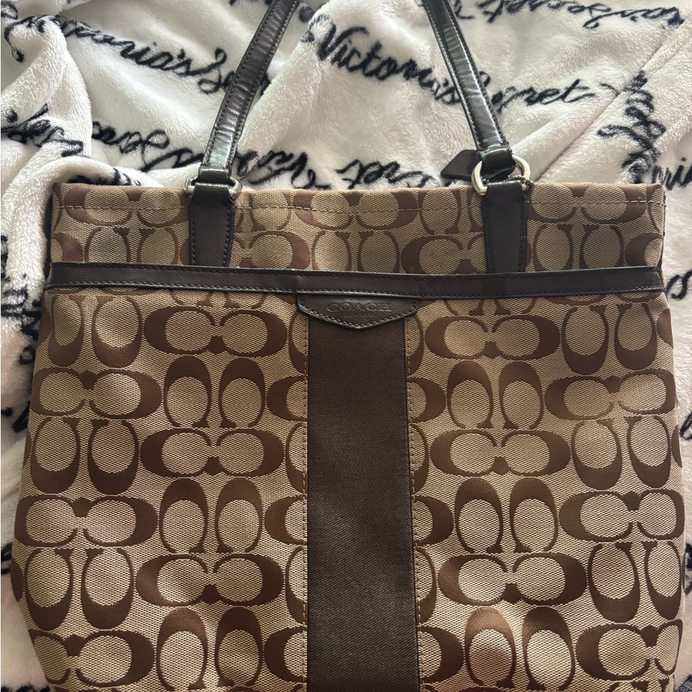 Coach Brown Monogram Tote Bag